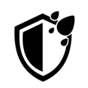 Waterproofing protection icon with shield and droplets